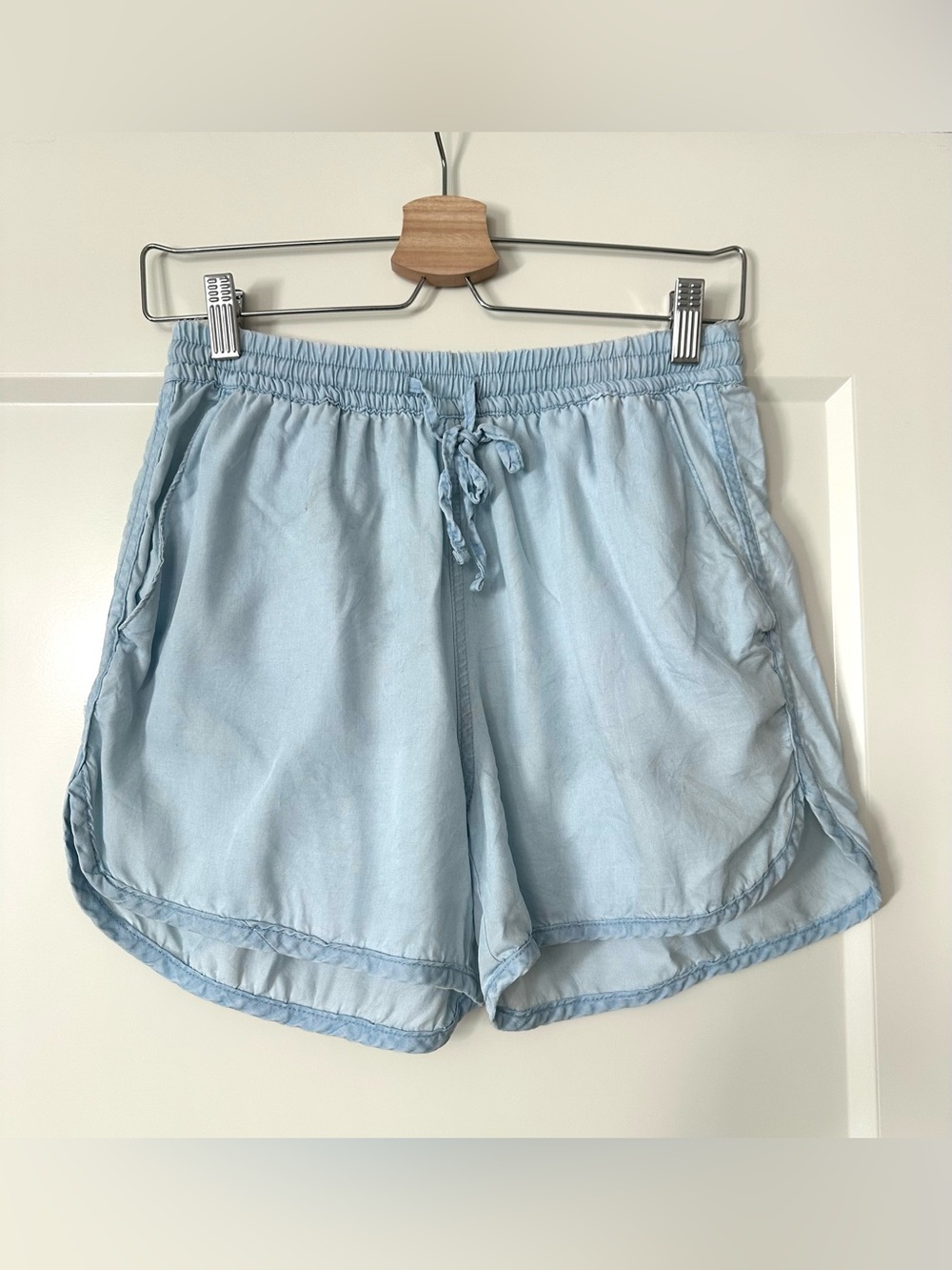 Noisy May Light Blue Drawstring Shorts